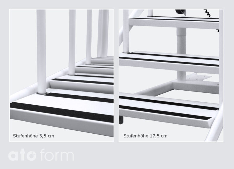 StairTrainer, unterschiedliche Einstellung der Stufenhöhe