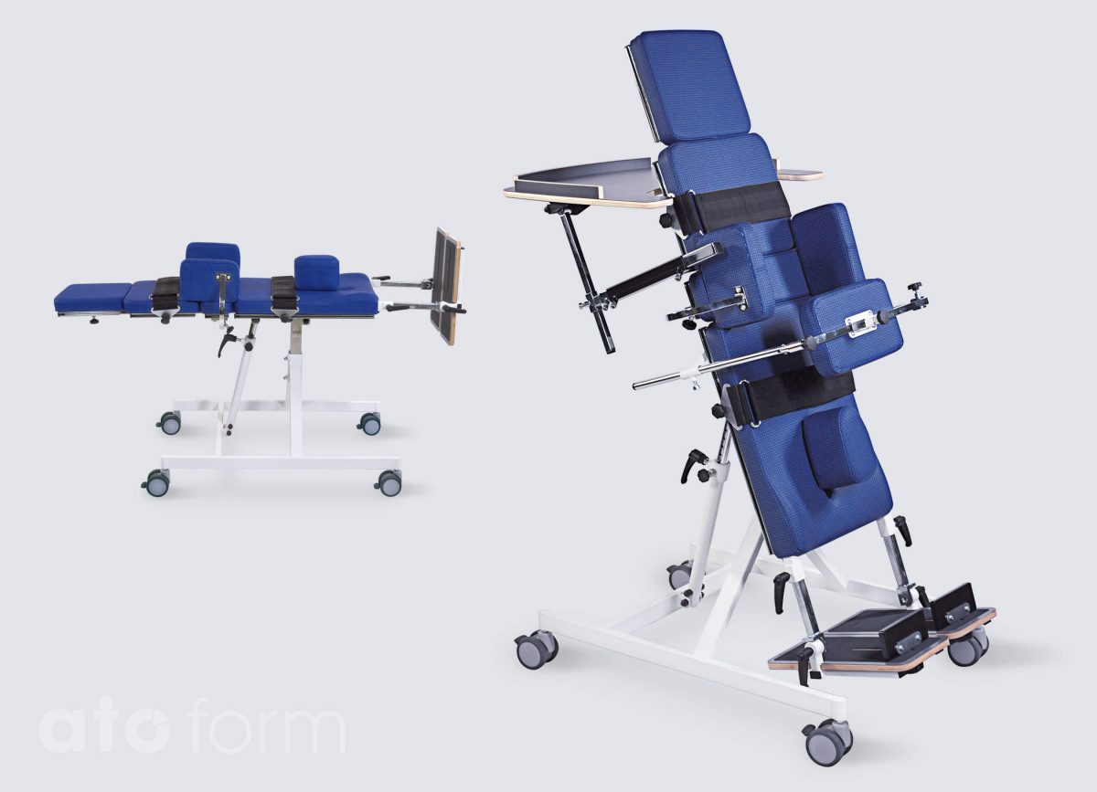 Prone, supine and upright stander tilt table standing aids