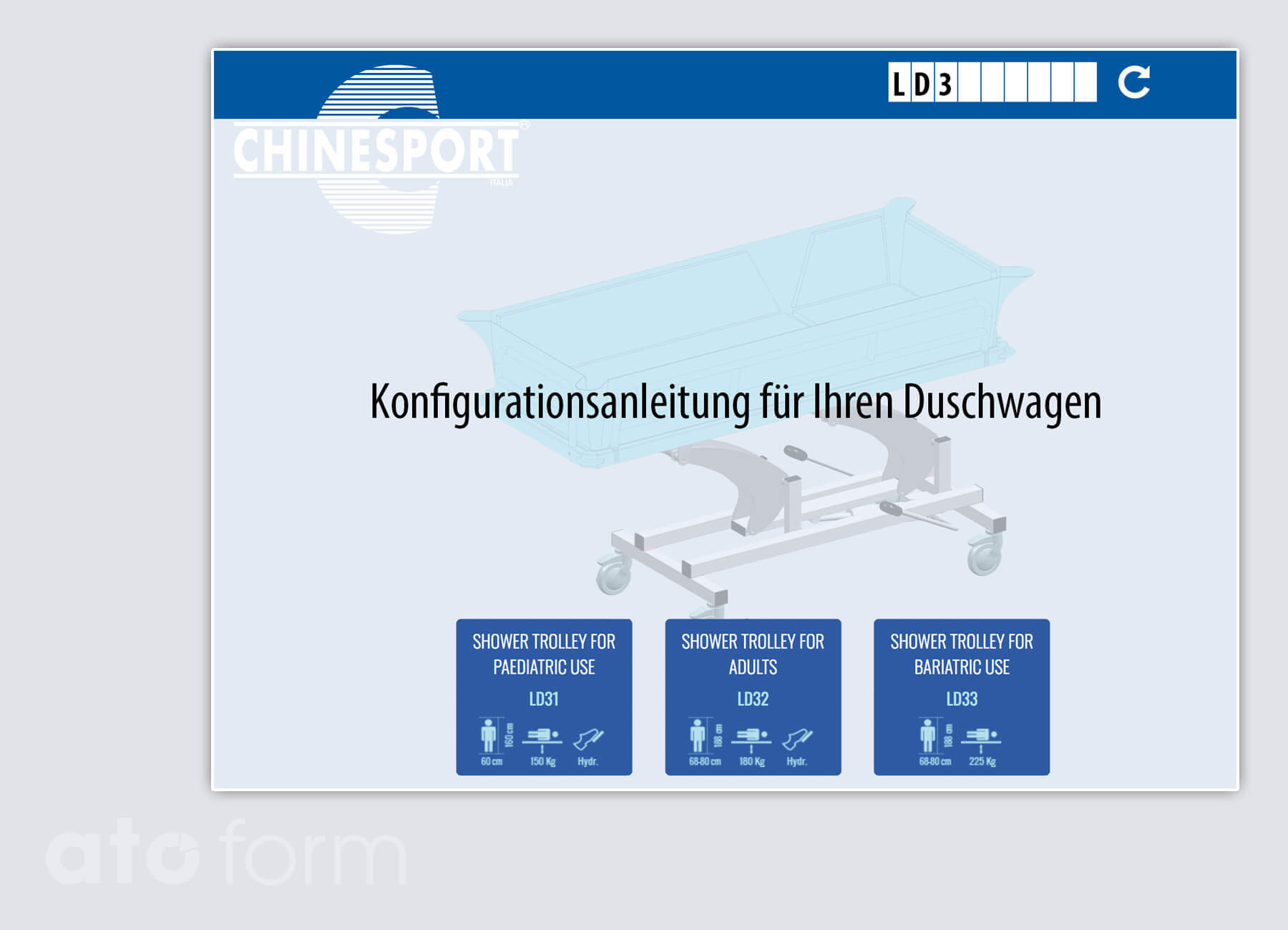 Duschwagen Konfiguration