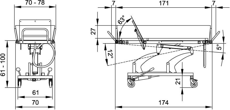 Technische Daten Duschwagen für Kinder Technische Daten Duschwagen für Kinder