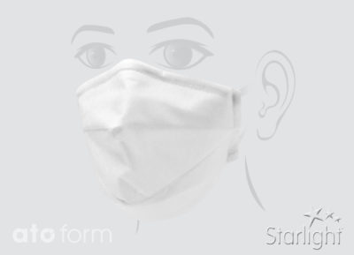 Mund-Nasen-Maske mit Abnäher weiß