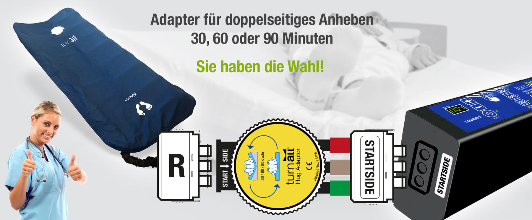Adapter für doppelseitiges Anheben 30, 60 oder 90 Minuten